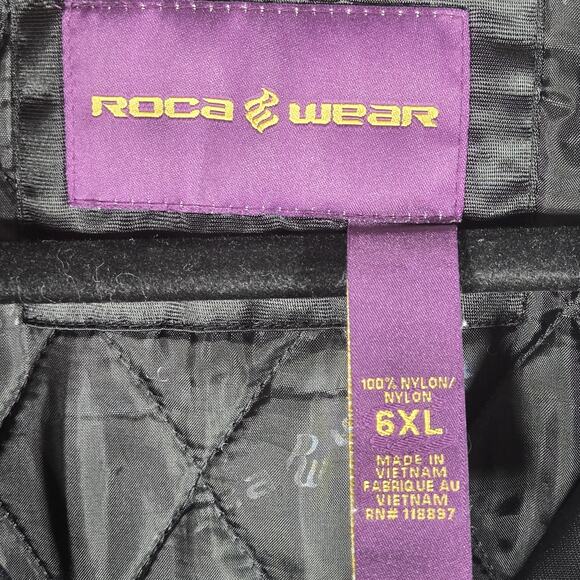 Rocawear Jacket Mens 6XL Black Satin Quilted Bomber Embroidered Big & Tall - Picture 3 of 15